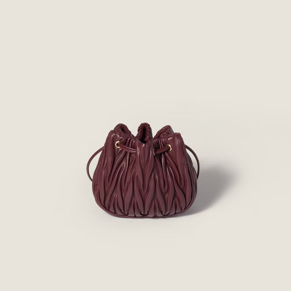 Matelassé nappa leather pouch