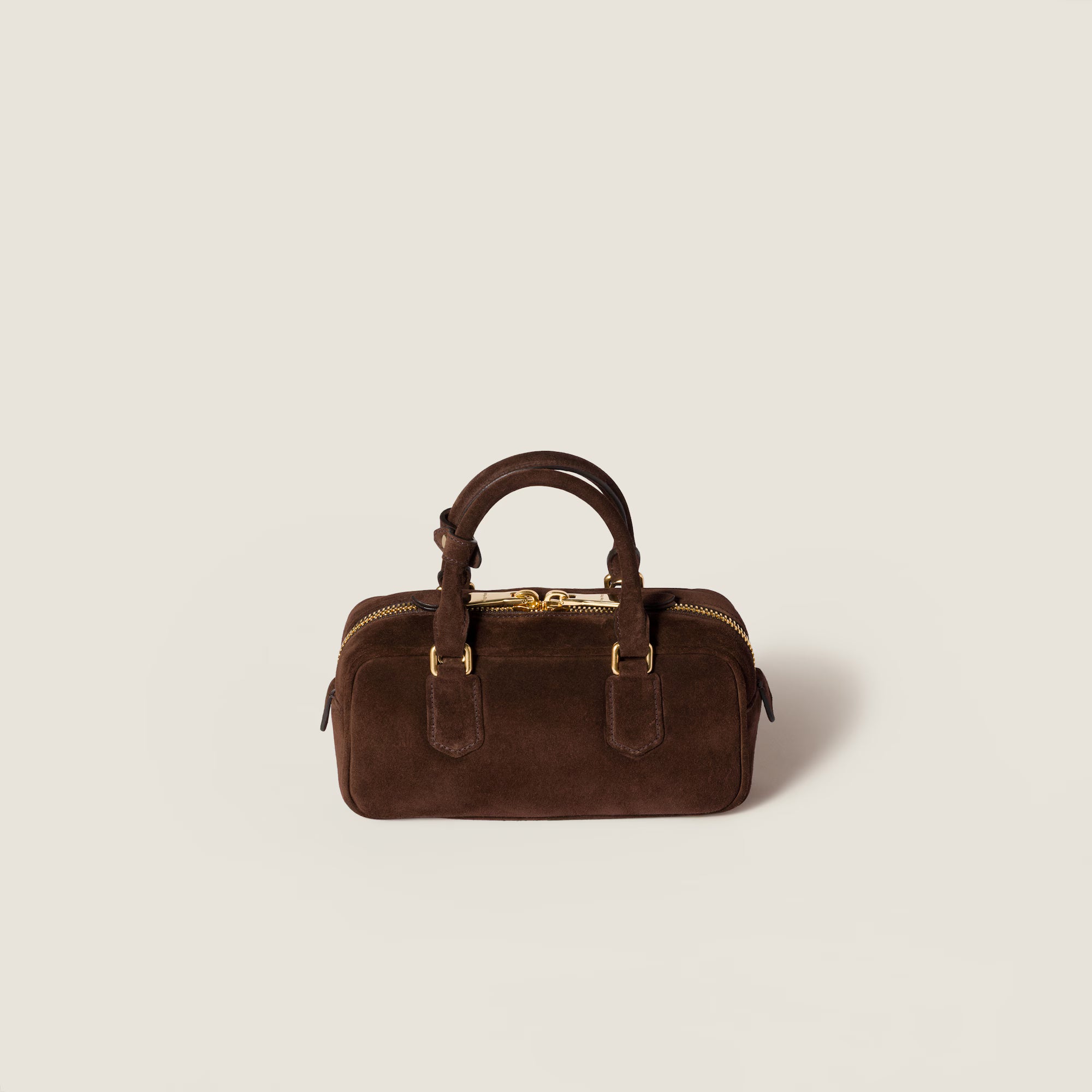 Arcadie Padded Suede Top-Handle Bag