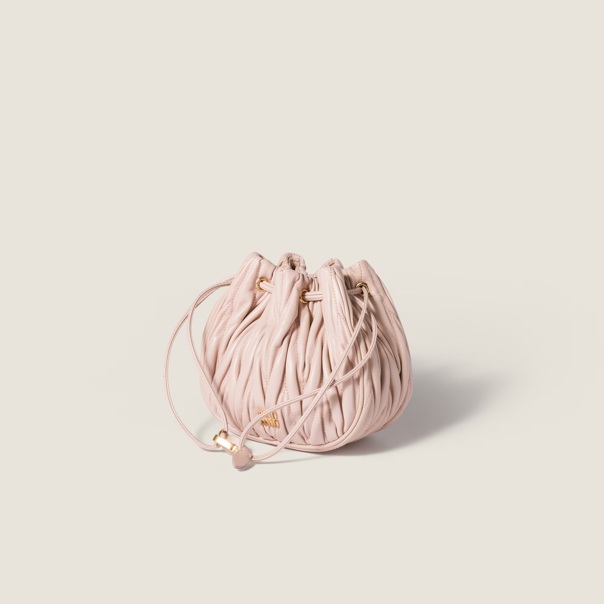 Matelassé nappa leather pouch