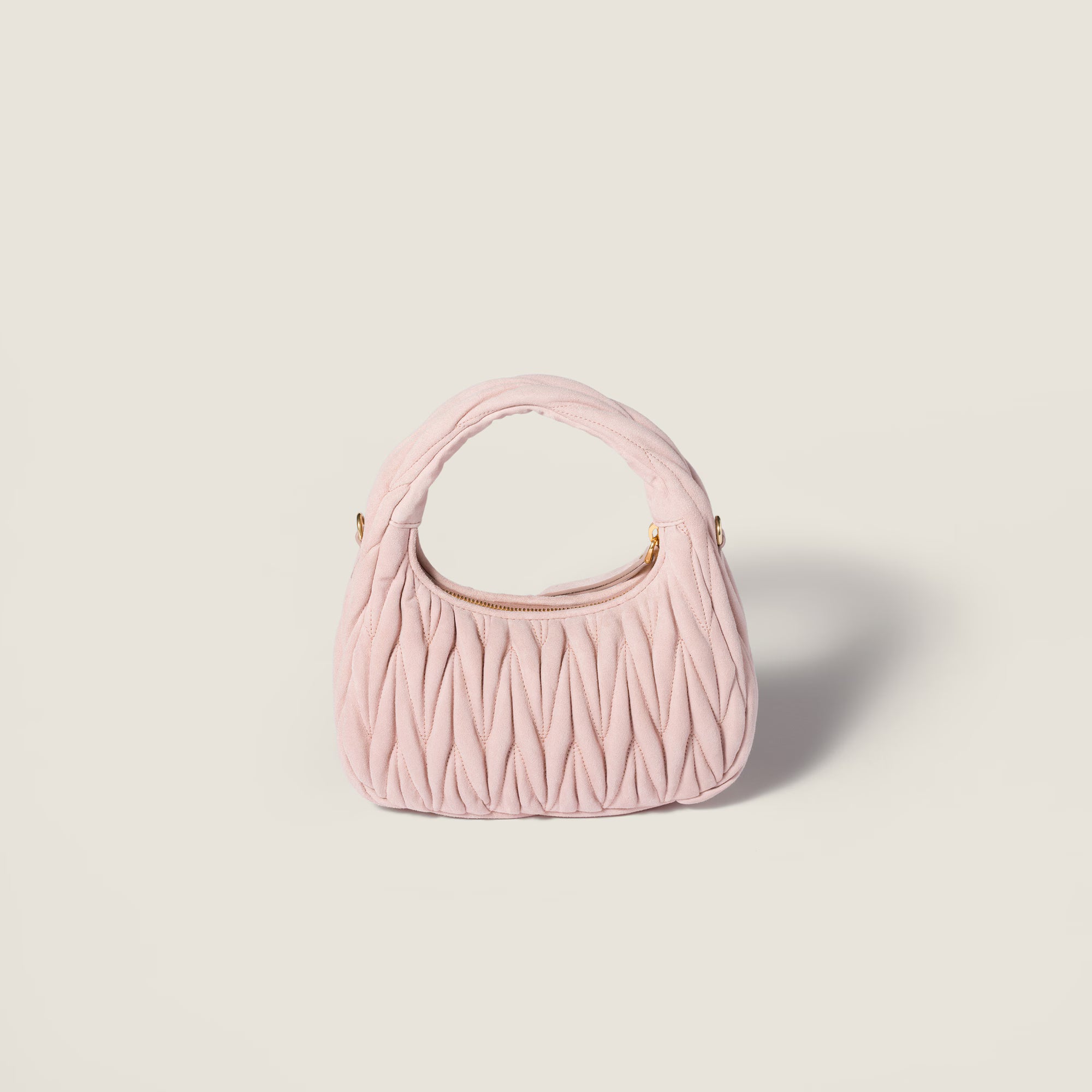 Wander matelassé suede bag