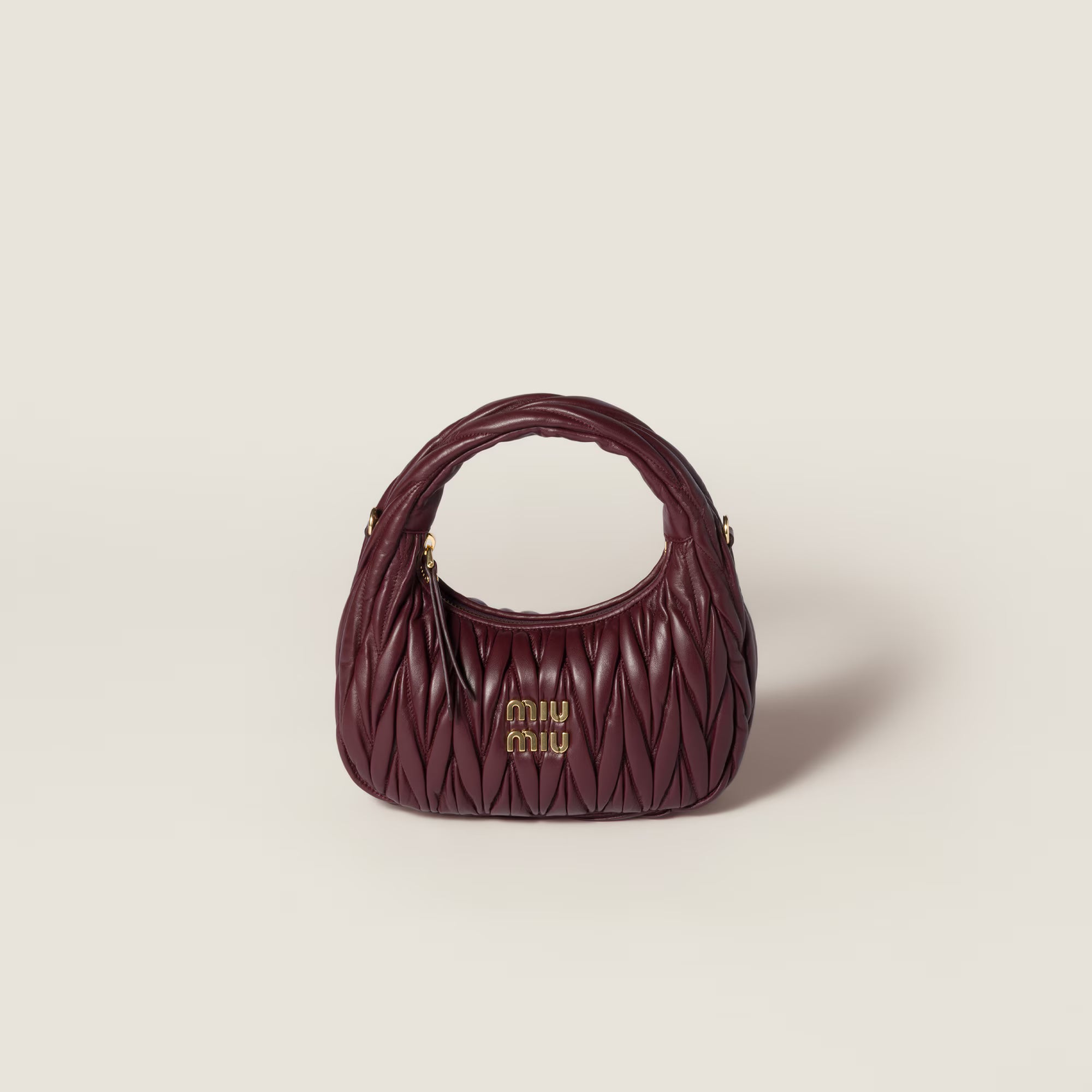 Wander matelassé nappa leather hobo bag