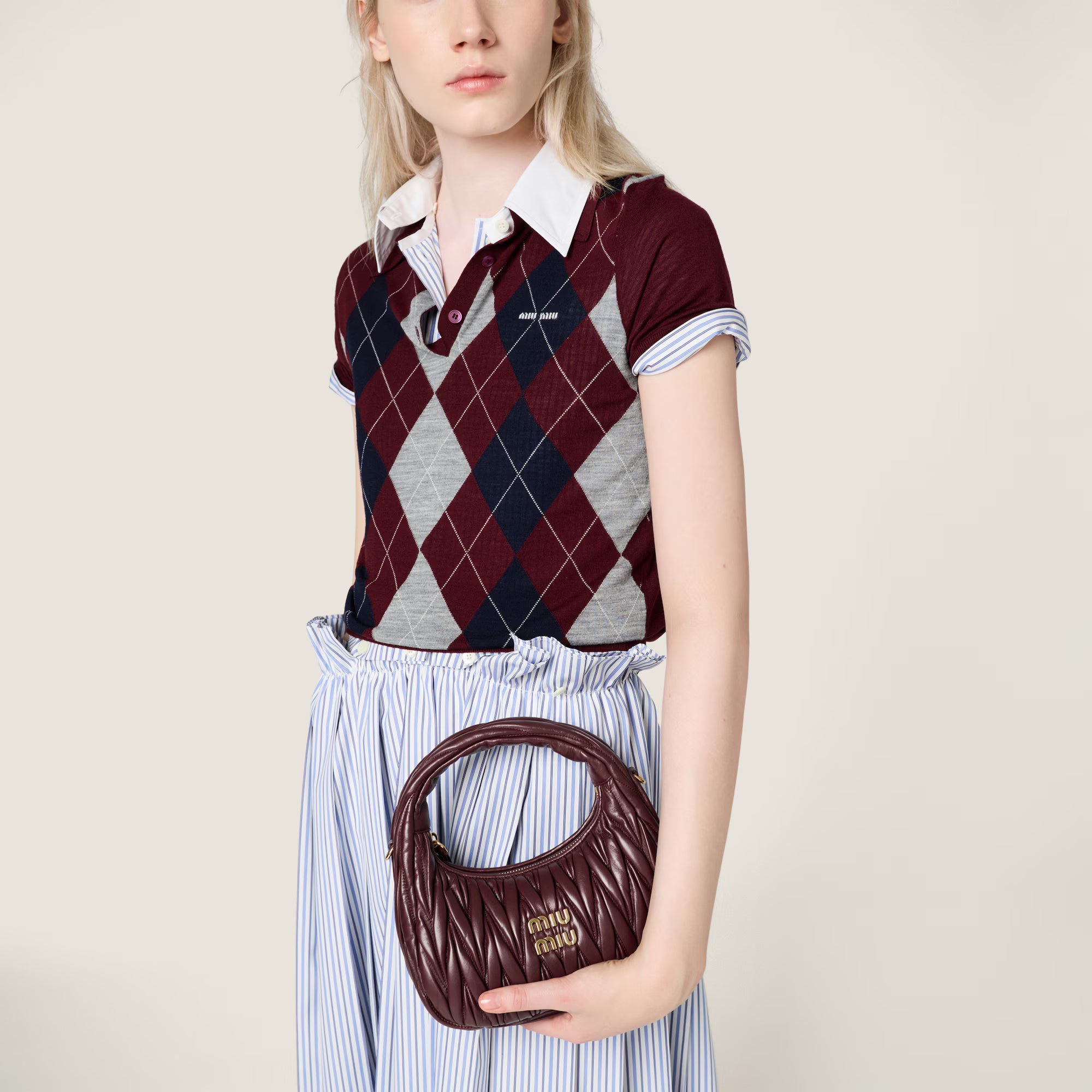 Wander matelassé nappa leather hobo bag