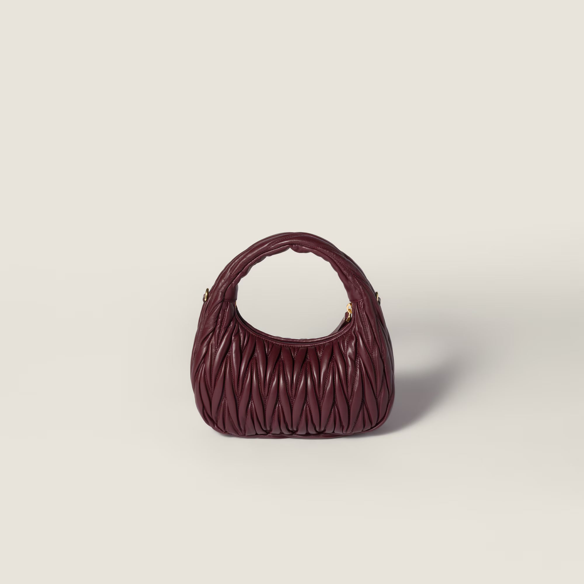 Wander matelassé nappa leather hobo bag