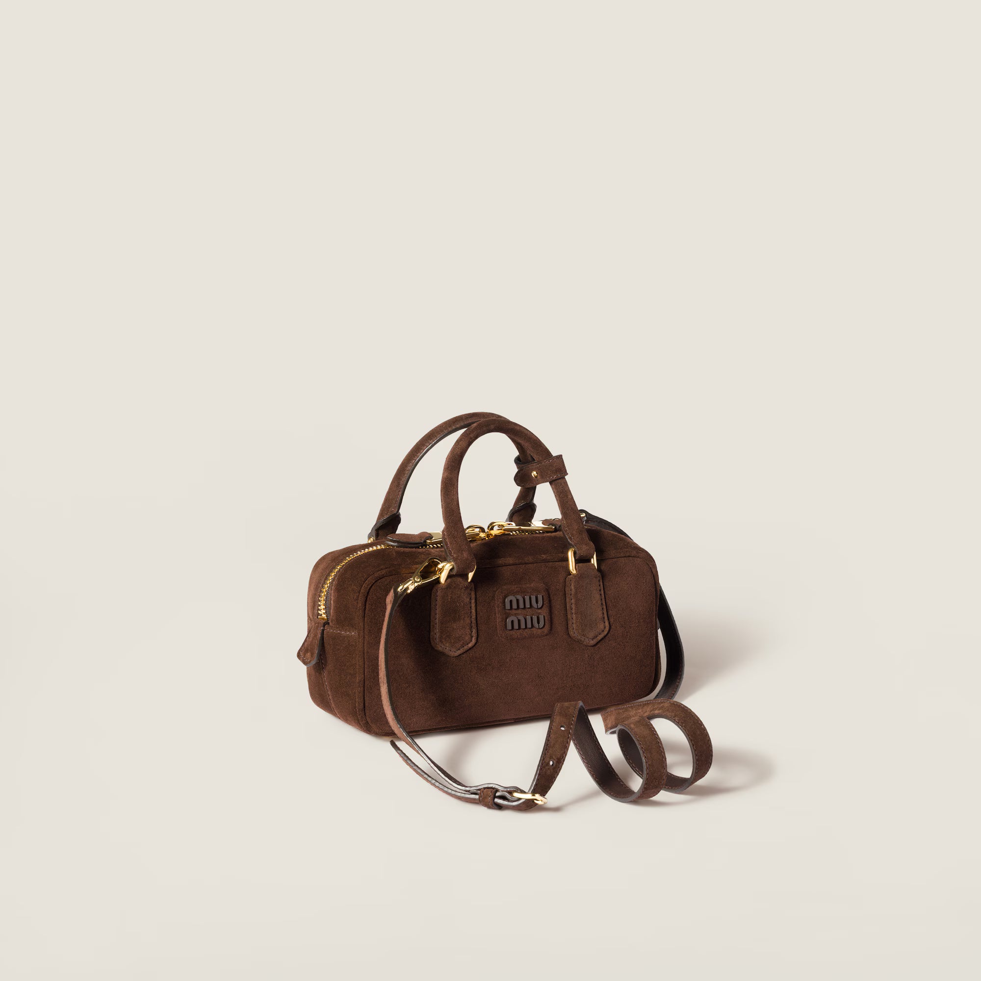 Arcadie Padded Suede Top-Handle Bag