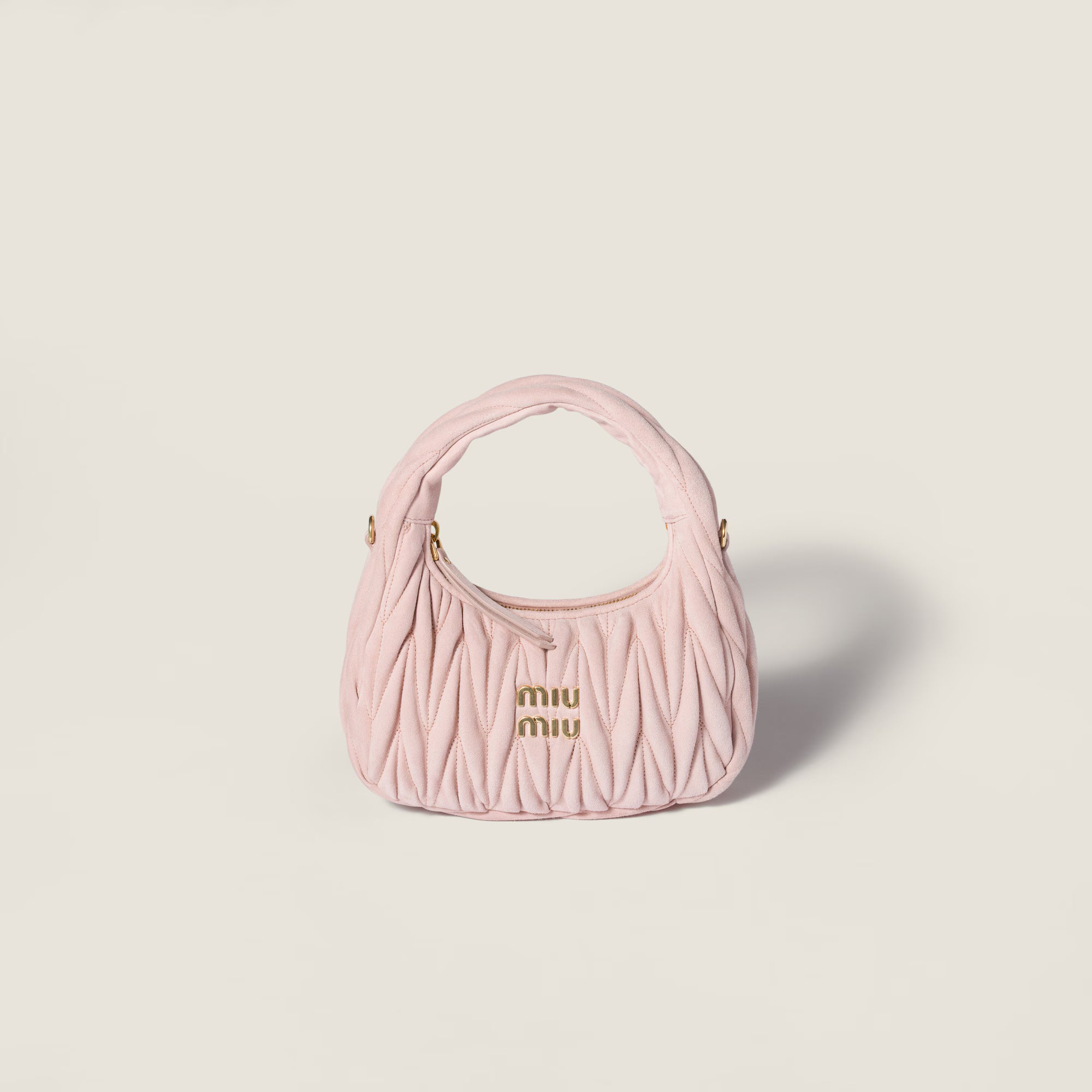 Wander matelassé suede bag