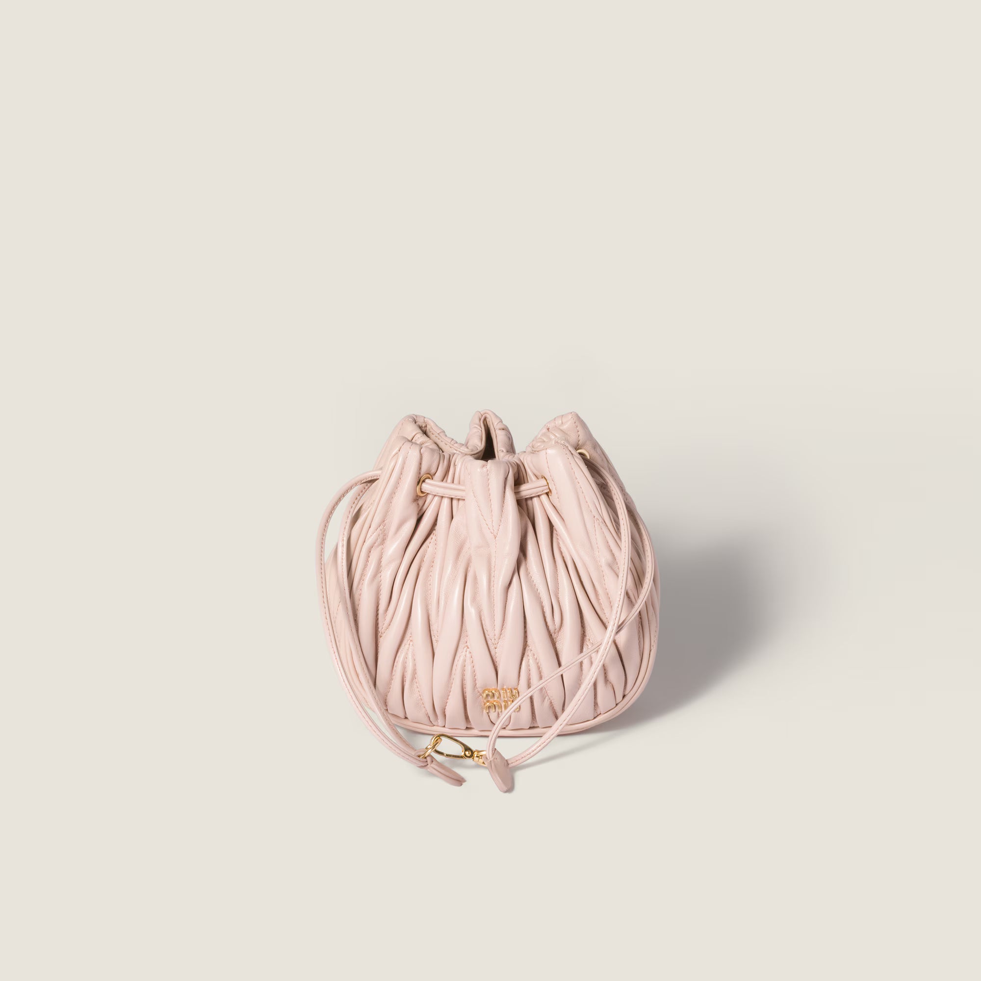 Matelassé nappa leather pouch